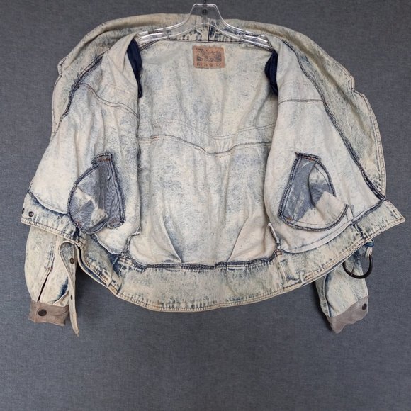 Vintage Fringe Denim Jacket Acid Wash Size L - Picture 3 of 16